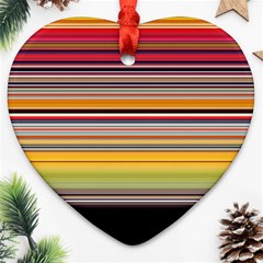 Neopolitan Horizontal Lines Strokes Heart Ornament (two Sides)