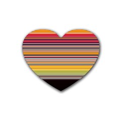 Neopolitan Horizontal Lines Strokes Rubber Coaster (heart)