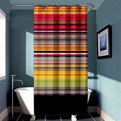 Neopolitan Horizontal Lines Strokes Shower Curtain 36  X 72  (stall) 