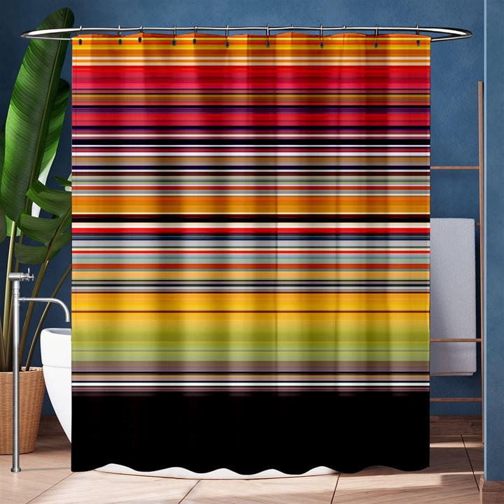 Neopolitan Horizontal Lines Strokes Shower Curtain 60  x 72  (Medium) 