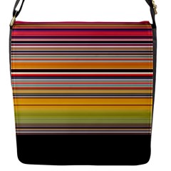 Neopolitan Horizontal Lines Strokes Flap Closure Messenger Bag (s)