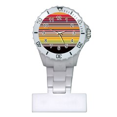 Neopolitan Horizontal Lines Strokes Plastic Nurses Watch by Bangk1t