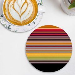 Neopolitan Horizontal Lines Strokes Uv Print Round Tile Coaster by Bangk1t