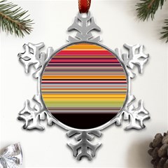 Neopolitan Horizontal Lines Strokes Metal Small Snowflake Ornament by Bangk1t