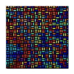 Geometric Colorful Square Rectangle Tile Coaster by Bangk1t