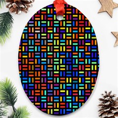 Geometric Colorful Square Rectangle Ornament (oval) by Bangk1t