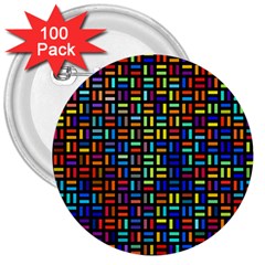 Geometric Colorful Square Rectangle 3  Buttons (100 Pack)  by Bangk1t