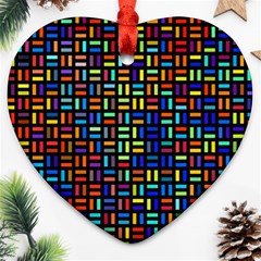 Geometric Colorful Square Rectangle Heart Ornament (two Sides)