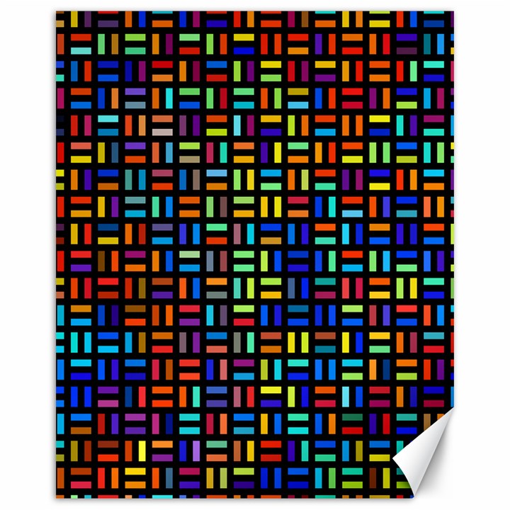 Geometric Colorful Square Rectangle Canvas 16  x 20 