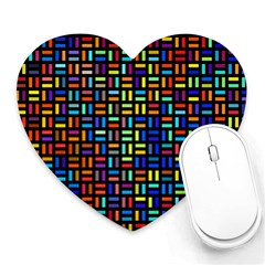 Geometric Colorful Square Rectangle Heart Mousepad by Bangk1t