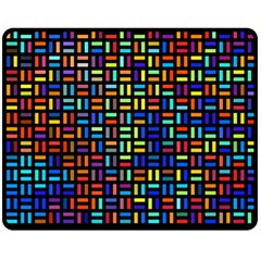 Geometric Colorful Square Rectangle Two Sides Fleece Blanket (medium) by Bangk1t