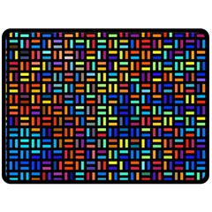 Geometric Colorful Square Rectangle Two Sides Fleece Blanket (large)