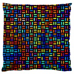 Geometric Colorful Square Rectangle Standard Premium Plush Fleece Cushion Case (one Side)