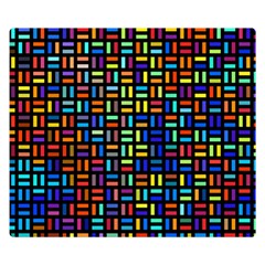 Geometric Colorful Square Rectangle Two Sides Premium Plush Fleece Blanket (small) by Bangk1t