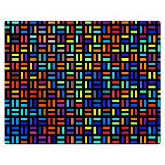 Geometric Colorful Square Rectangle Two Sides Premium Plush Fleece Blanket (medium)