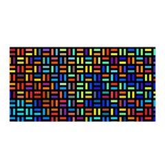 Geometric Colorful Square Rectangle Satin Wrap 35  X 70  by Bangk1t