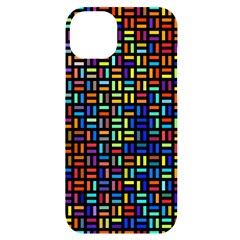 Geometric Colorful Square Rectangle Iphone 14 Plus Black Uv Print Case by Bangk1t