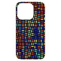 Geometric Colorful Square Rectangle Iphone 14 Pro Black Uv Print Case by Bangk1t