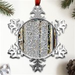 Manuscript Lost Pages Lost History Metal Small Snowflake Ornament Front