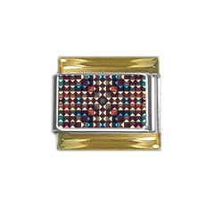 Symmetry Geometric Pattern Texture Gold Trim Italian Charm (9mm) by Bangk1t