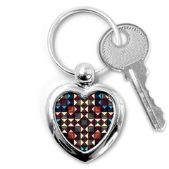 Symmetry Geometric Pattern Texture Key Chain (heart) by Bangk1t