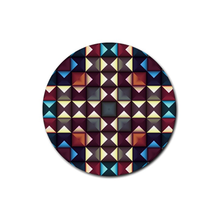 Symmetry Geometric Pattern Texture Rubber Coaster (Round)