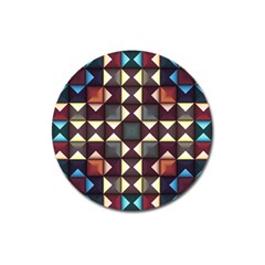 Symmetry Geometric Pattern Texture Magnet 3  (round) by Bangk1t