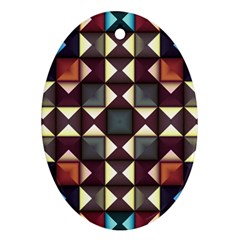 Symmetry Geometric Pattern Texture Oval Ornament (two Sides)