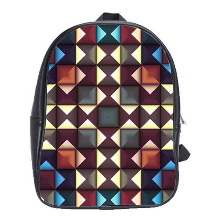 Symmetry Geometric Pattern Texture School Bag (Large)