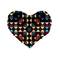 Symmetry Geometric Pattern Texture Standard 16  Premium Heart Shape Cushions