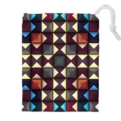 Symmetry Geometric Pattern Texture Drawstring Pouch (4xl) by Bangk1t