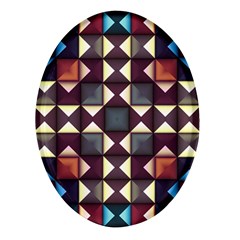 Symmetry Geometric Pattern Texture Oval Glass Fridge Magnet (4 Pack)