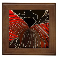 Red Gold Black Voracious Plant Leaf Framed Tile by Bangk1t