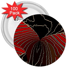 Red Gold Black Voracious Plant Leaf 3  Buttons (100 Pack)  by Bangk1t