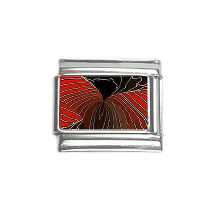 Red Gold Black Voracious Plant Leaf Italian Charm (9mm)