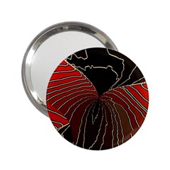 Red Gold Black Voracious Plant Leaf 2 25  Handbag Mirrors by Bangk1t