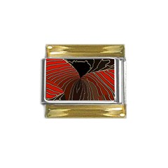 Red Gold Black Voracious Plant Leaf Gold Trim Italian Charm (9mm) by Bangk1t