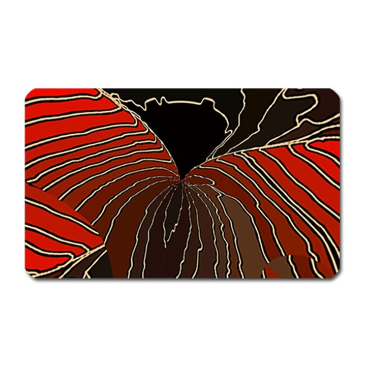 Red Gold Black Voracious Plant Leaf Magnet (Rectangular)