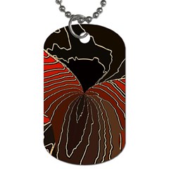 Red Gold Black Voracious Plant Leaf Dog Tag (one Side)