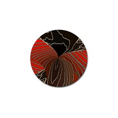 Red Gold Black Voracious Plant Leaf Golf Ball Marker