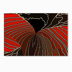 Red Gold Black Voracious Plant Leaf Postcard 4 x 6  (pkg Of 10) by Bangk1t