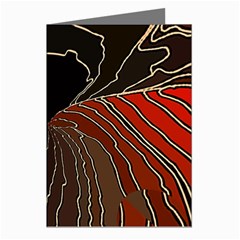 Red Gold Black Voracious Plant Leaf Greeting Cards (pkg Of 8)