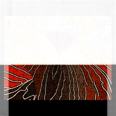 Red Gold Black Voracious Plant Leaf Rectangular Jigsaw Puzzl