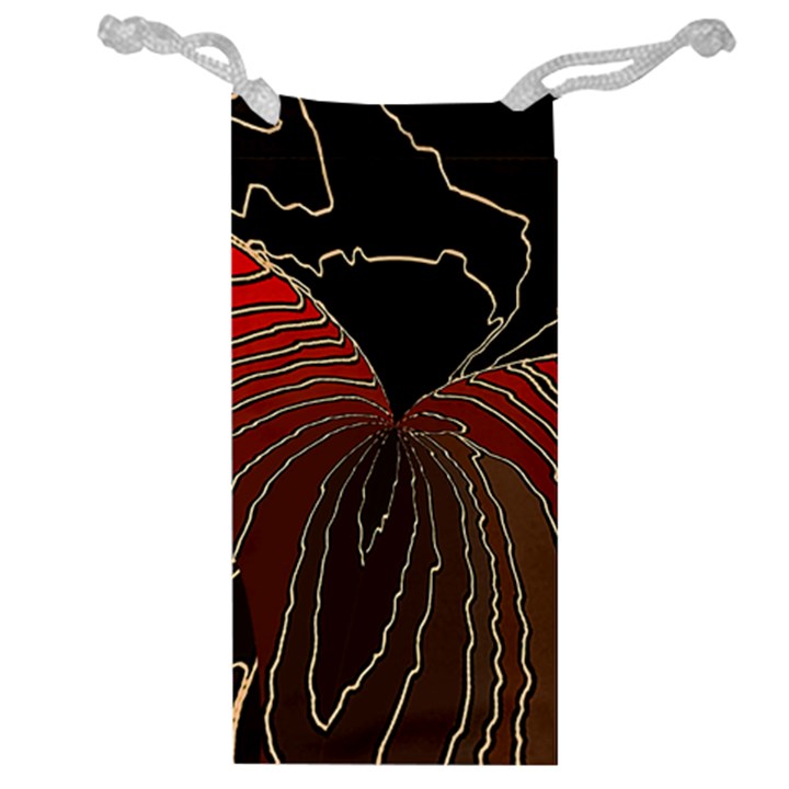 Red Gold Black Voracious Plant Leaf Jewelry Bag