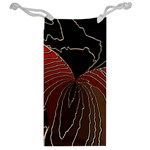 Red Gold Black Voracious Plant Leaf Jewelry Bag Back