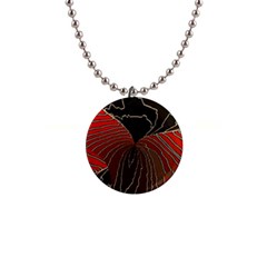 Red Gold Black Voracious Plant Leaf 1  Button Necklace by Bangk1t