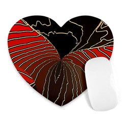 Red Gold Black Voracious Plant Leaf Heart Mousepad by Bangk1t