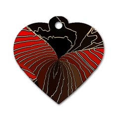 Red Gold Black Voracious Plant Leaf Dog Tag Heart (one Side) by Bangk1t