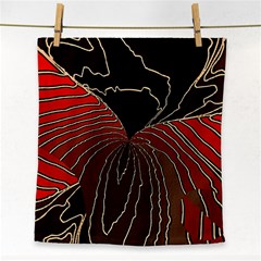 Red Gold Black Voracious Plant Leaf Face Towel