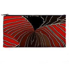 Red Gold Black Voracious Plant Leaf Pencil Case